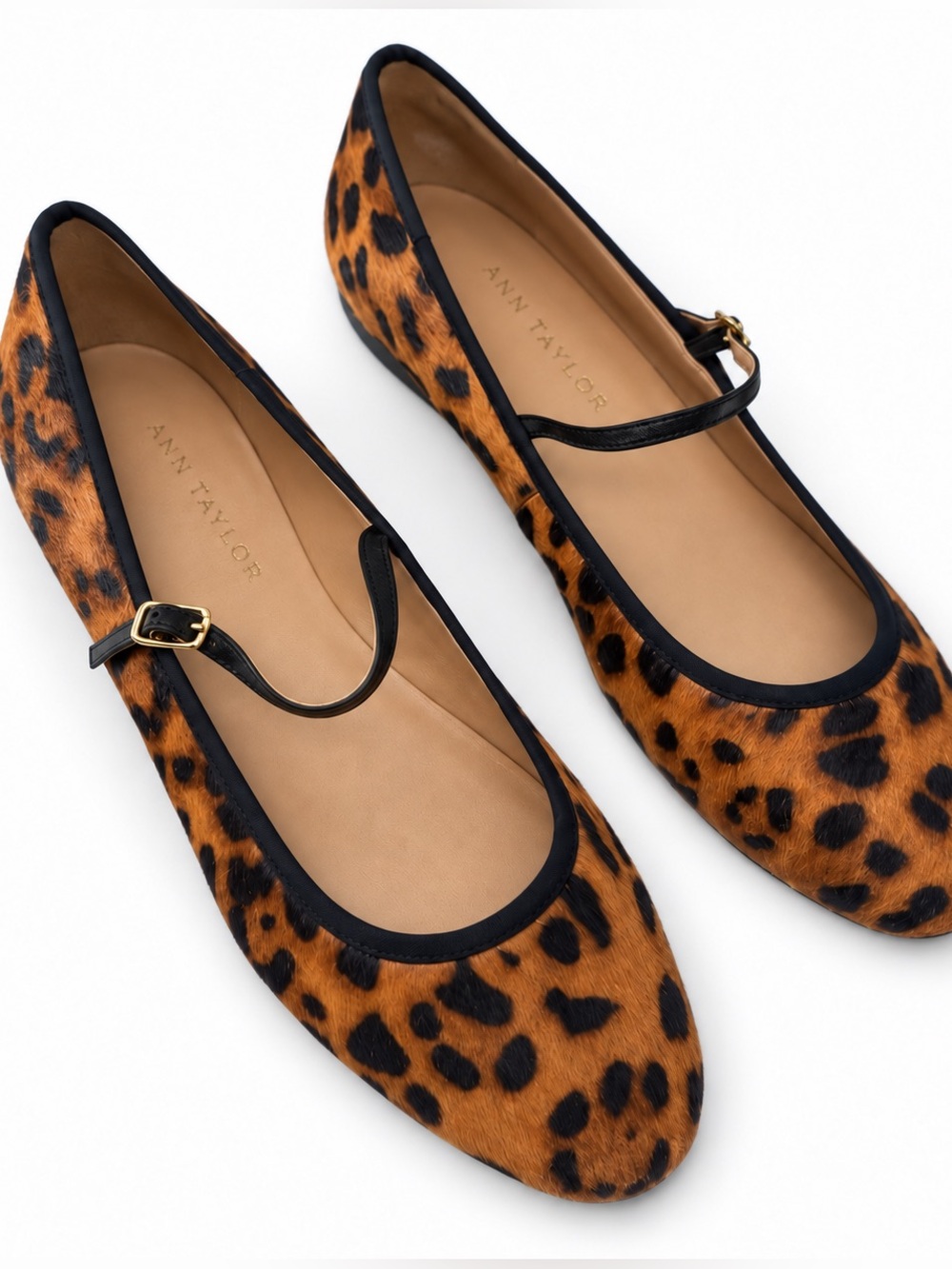 Ann Taylor Weekend Haircalf Animal Print Ballet Mary Jane Shoes NEW Size 9M
